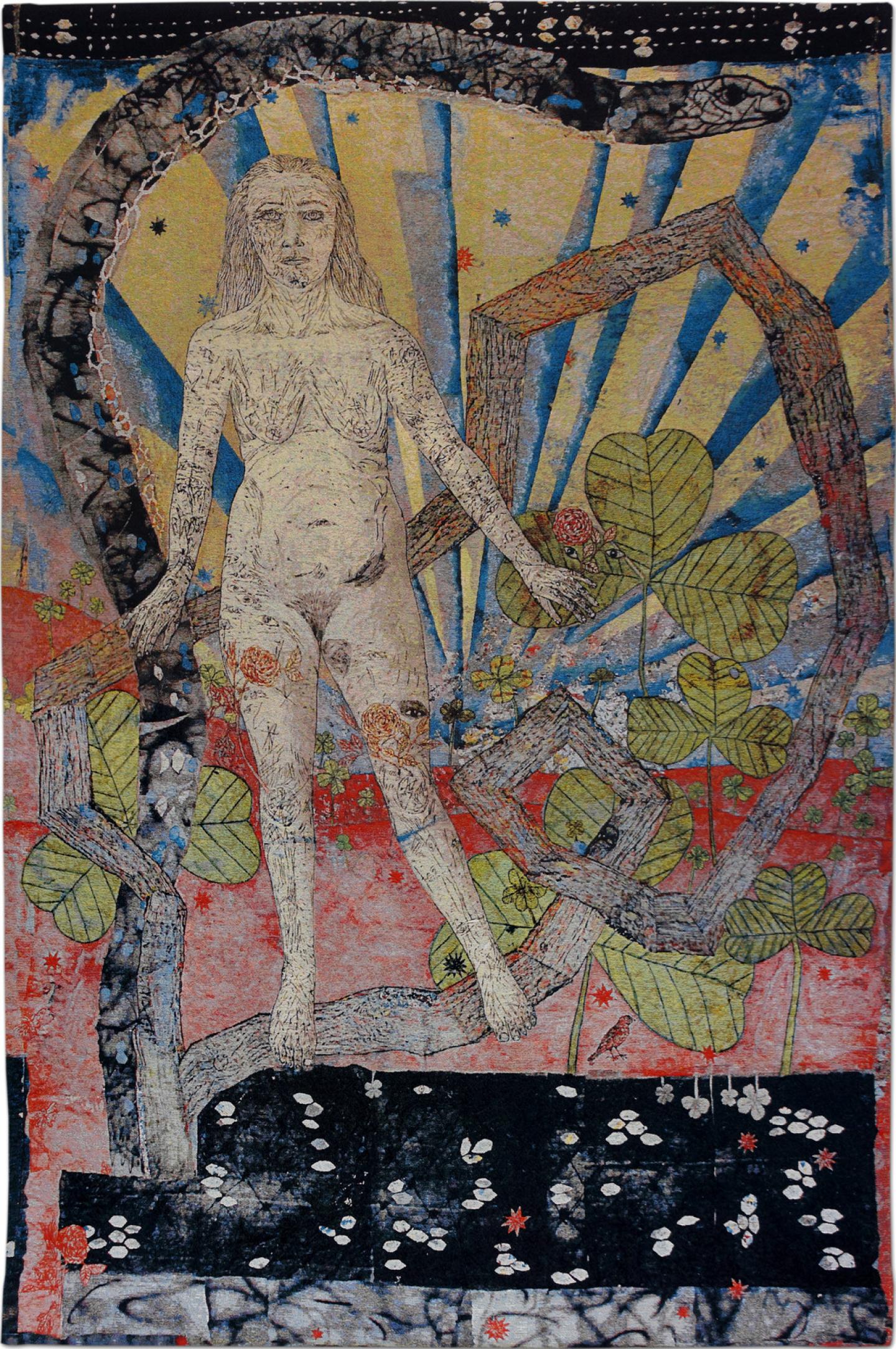 Kiki Smith, Earth, 2012, cotton Jacquard tapestry, 9' 5" × 76' (287 cm × 2,316.5 cm) © Kiki Smith