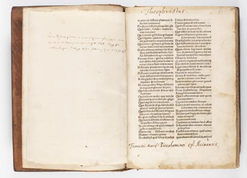 Theophraste, De Historia et causis plantarum, Trévise 1483 © Fondation Martin Bodmer, Naomi Wenger