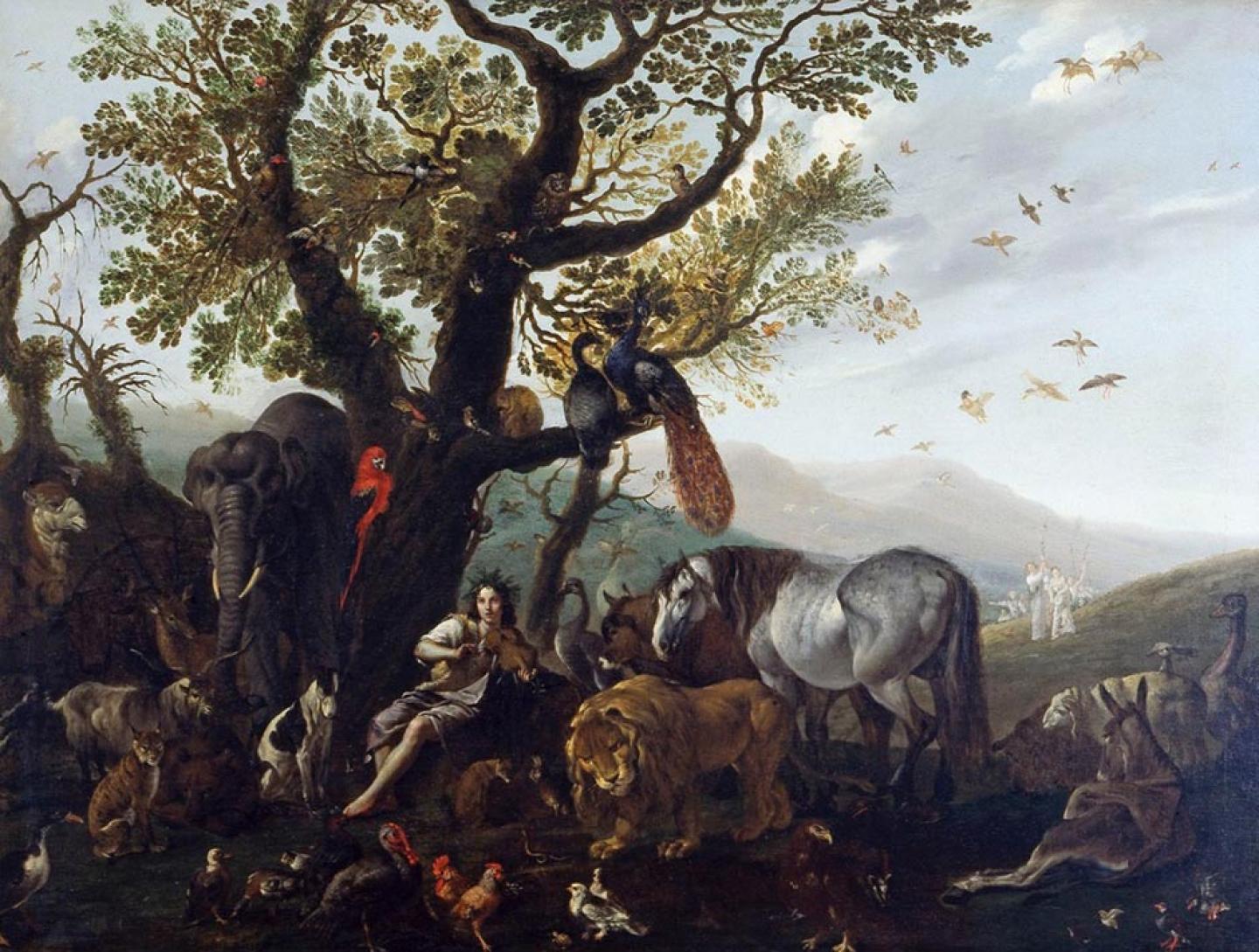 Sinibaldo Scorza, « Orphée charmant les bêtes sauvages, v. 1615, Collection particulière, Gênes ©MEG