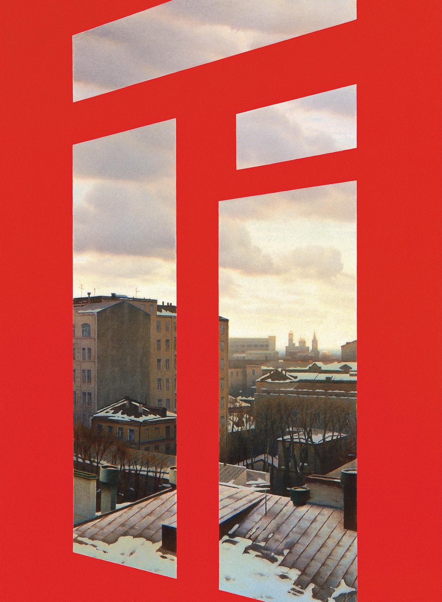 Moscow window, 1995, oil on canvas, 190 x 140 cm
