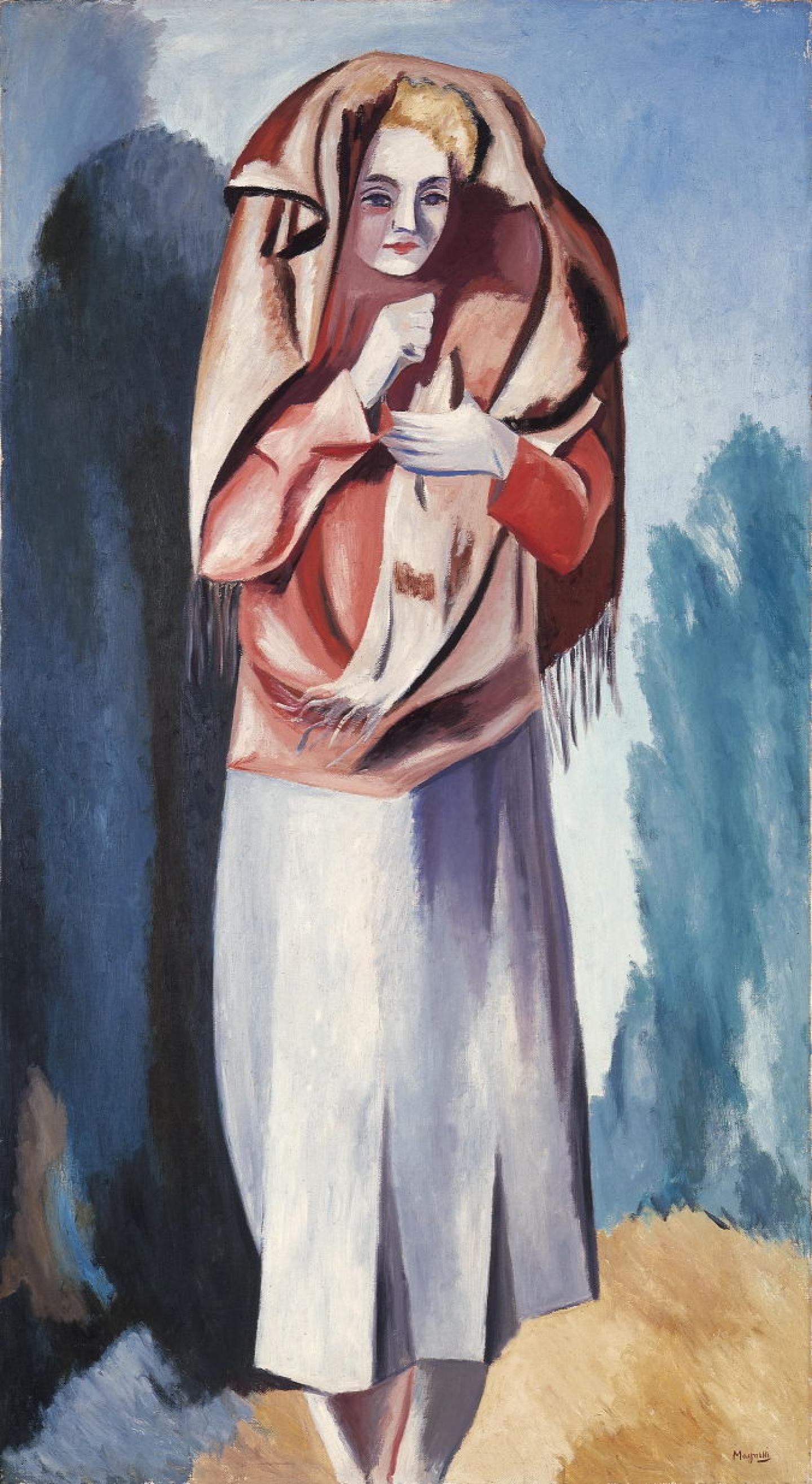 Alberto Magnelli — La femme au châle, 1928, huile sur toile, 156x85,5cm