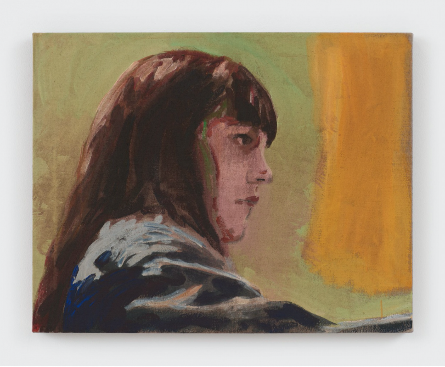 Claire Tabouret, Self-portrait (profile), 2021, Acrylic on linen, 50,8x64,8 cm,  @Almin Rech