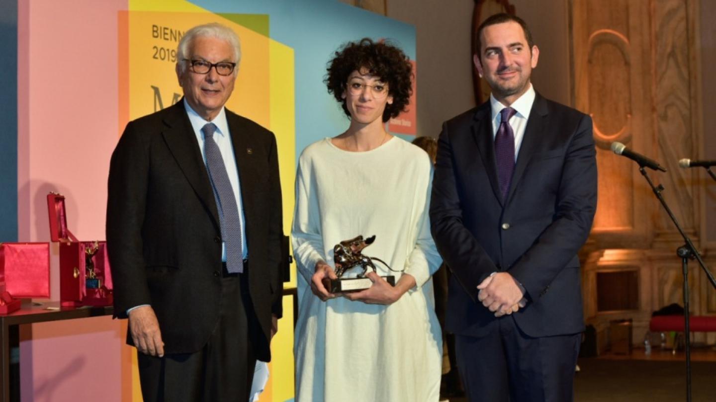 Haris Epaminonda, Cérémonie des prix de la Biennale de Venise © Biennale de Venise.