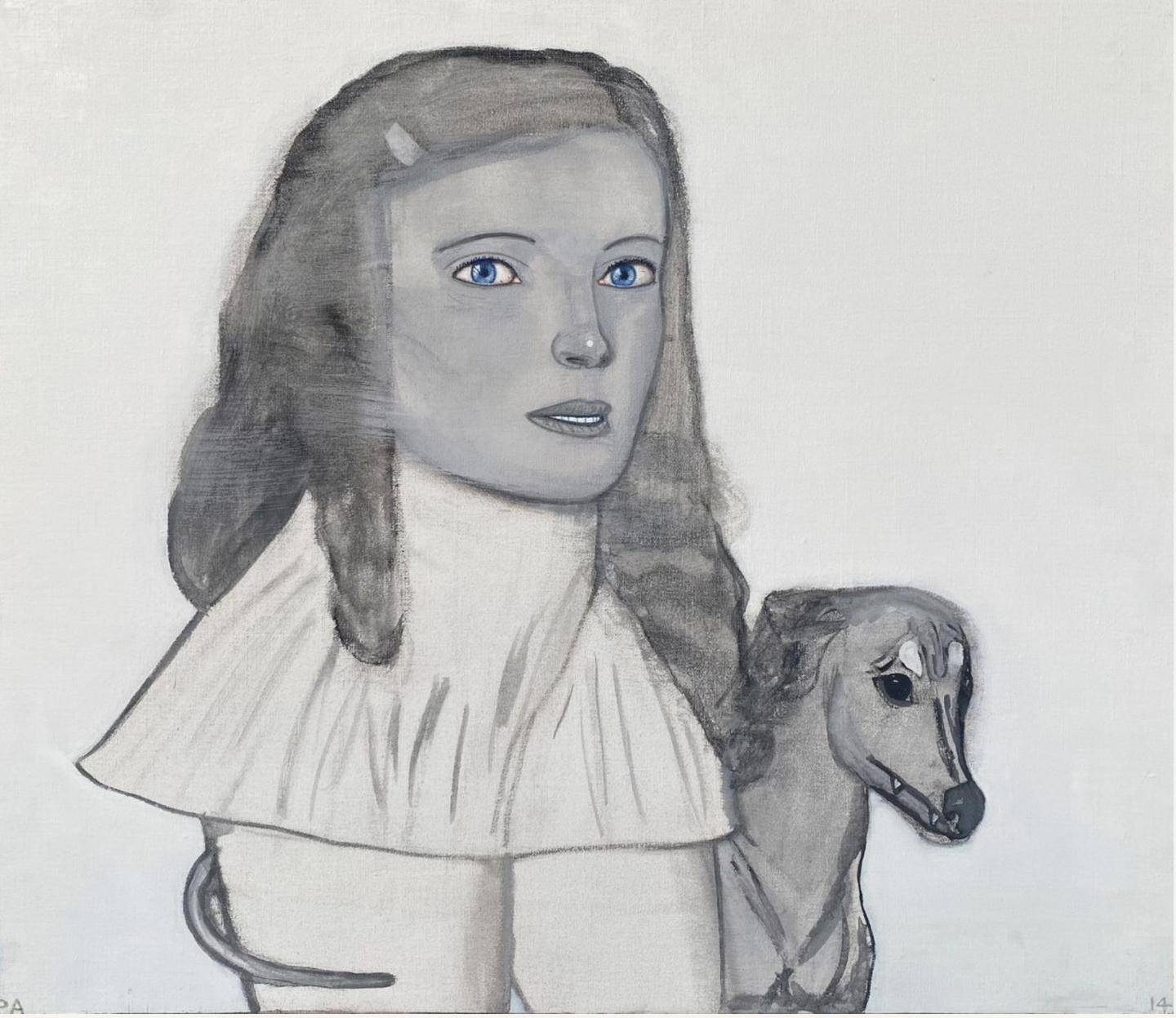 Chien méchant ou cave canen, caséine et huile sur toile, 60 x 70 cm, 2014-2016