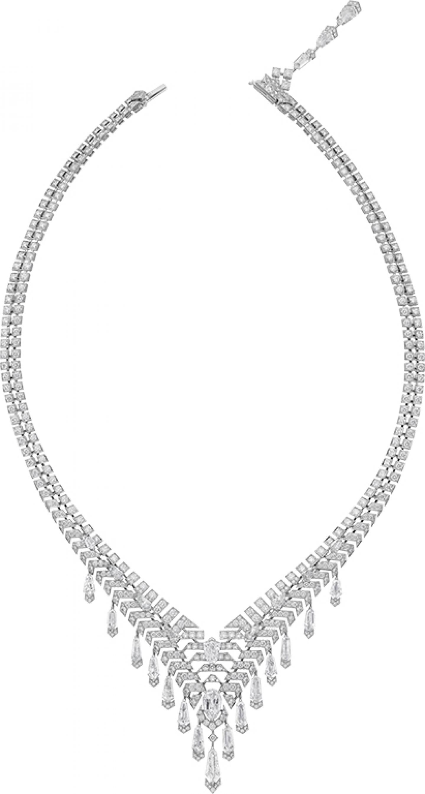 Collier Peplos, or gris et diamants