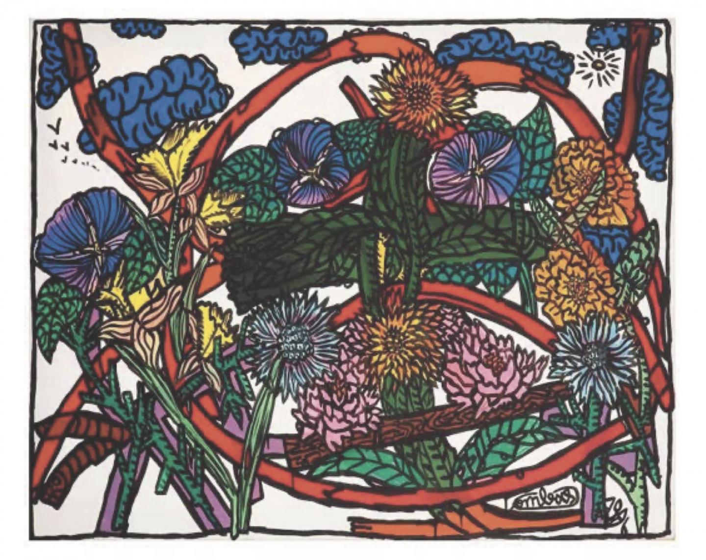 Robert COMBAS, Sans titre, 1986 Acrylic on canvas laid on canvas 105.5 x 130 cm