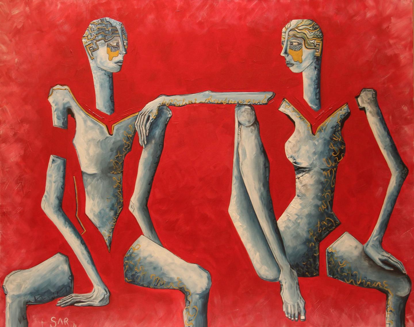 SARINE SEMERJIAN Ser, 2020 Acrylic on canvas 120 x 150 cm (47.2 x 59.1 inch) Signed, Estimate: $1,000 - $1,300