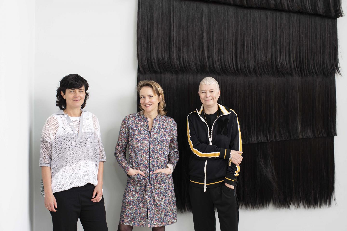 Pauline Boudry, Charlotte Laubard, Renate Lorenz (left to right) at the Swiss Pavilion 2019. ©KEYSTONE / Gaëtan Bally