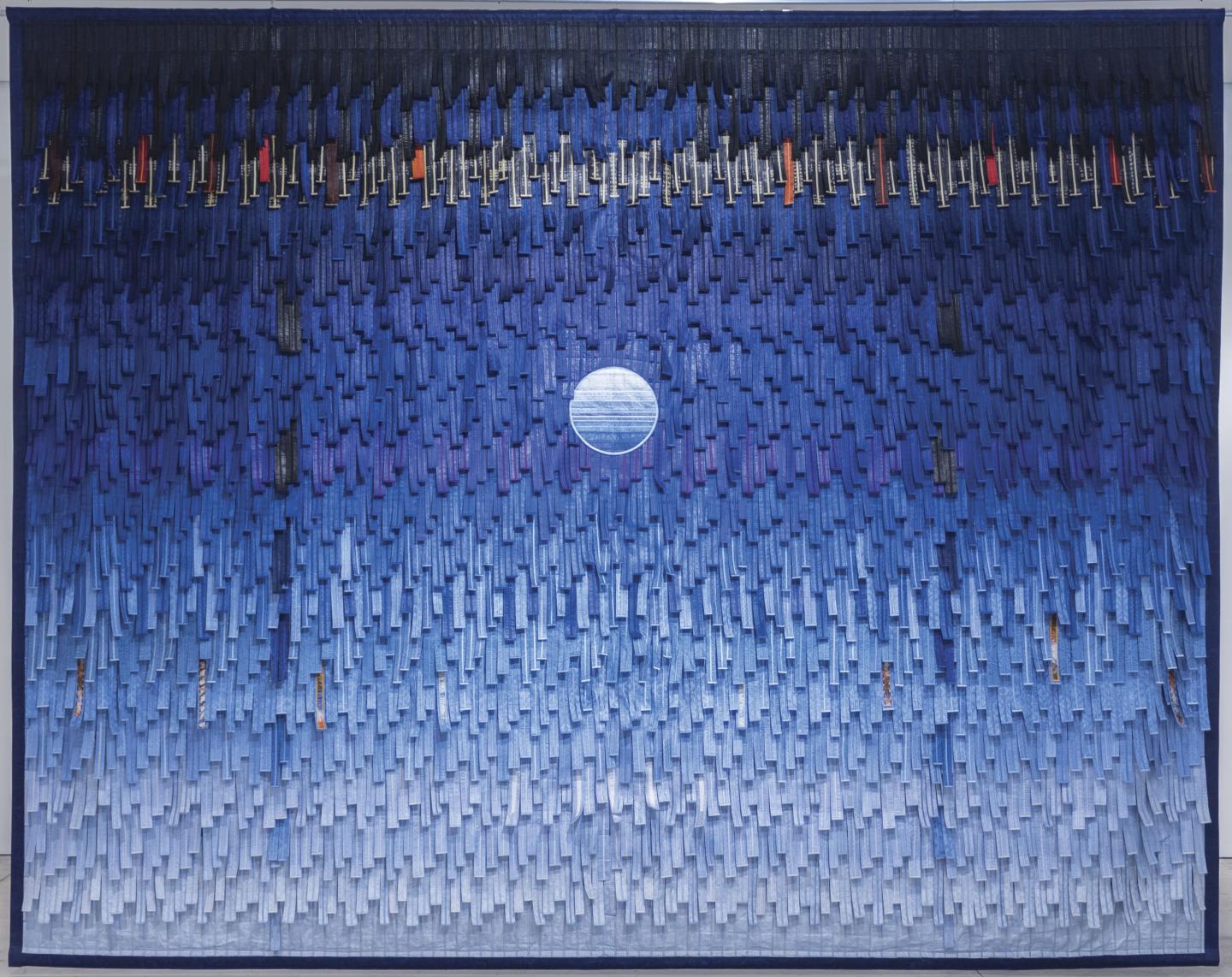 Lune Bleue, textile 398 cm x 515 cm, 2019