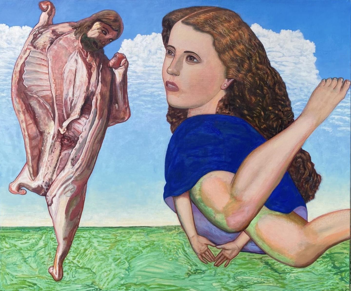 L'idolâtrie, caséine et huile sur toile, 54 x 65 cm, 2024