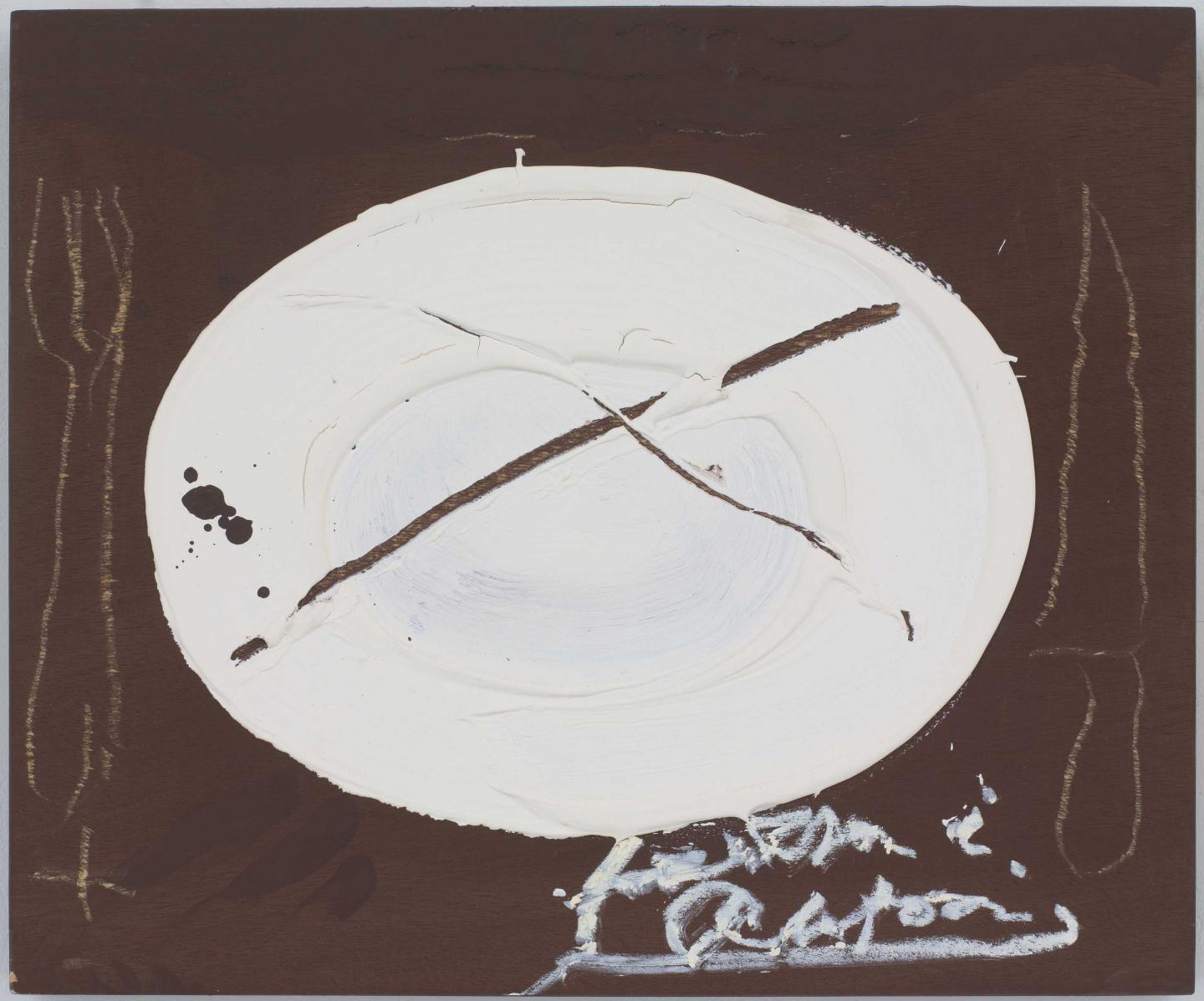 Antoni Tàpies, Plat blanc, 2008, ©PaceGallery