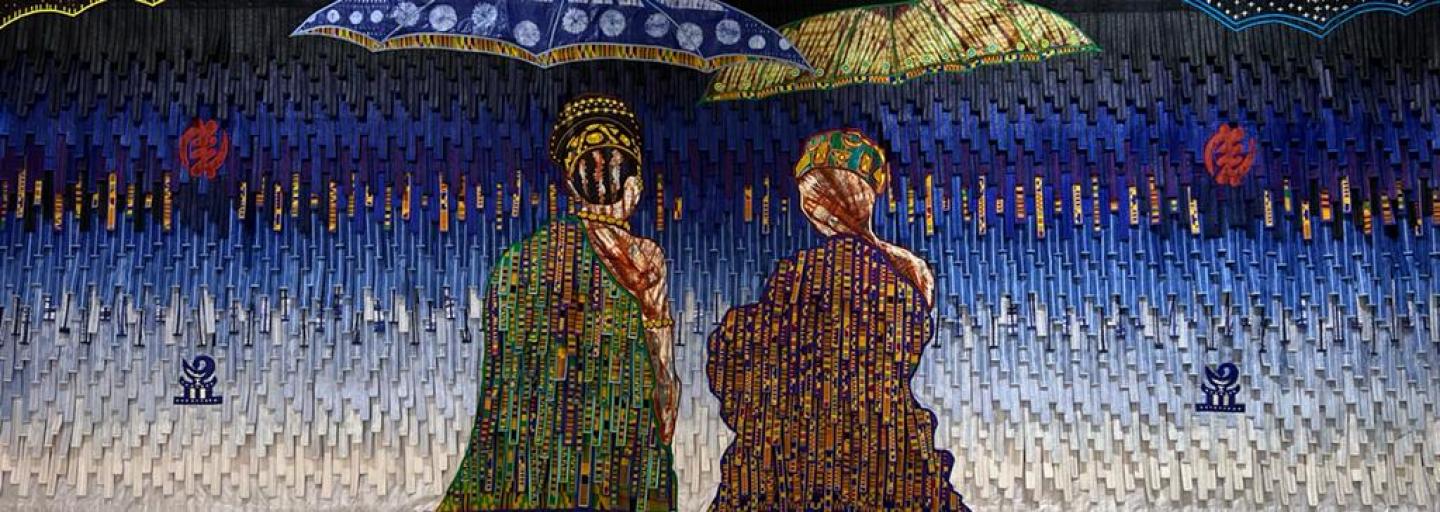 Reine et Roi Ashanti, textile, 628 cm x 230 cm