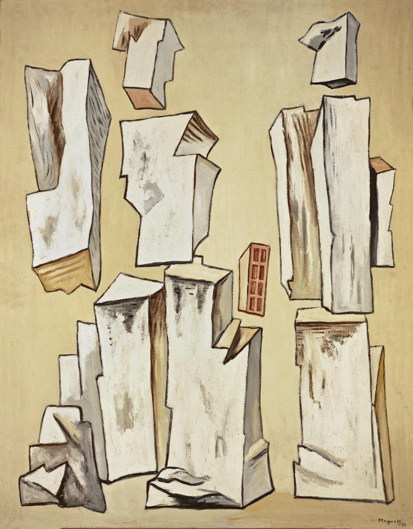 Magnelli, Pierres n° 1, 1933, huile sur toile, 116 x 89 cm